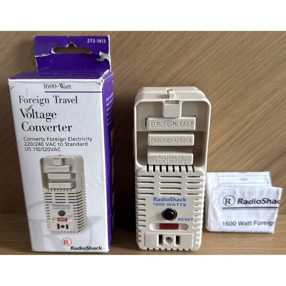 Vintage Radio Shack Foreign Travel Voltage Converter 220/240 VAC US 110/120 VAC